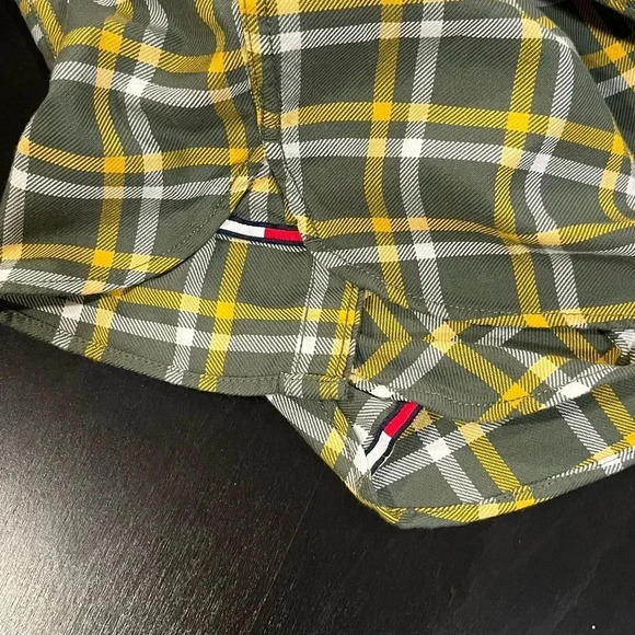 NWT Tommy Hilfiger Mens Miss Green Plaid Check Button Down Flannel Slim Small - Picture 5 of 14
